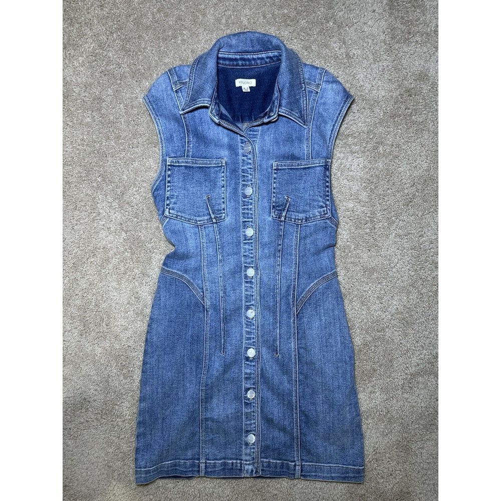 Anthropologie Pilcro Sleeveless Midi Dress Blue Denim Jean Size 4